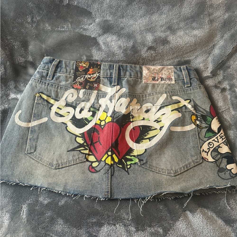 Ed Hardy Denim Mini Skirt